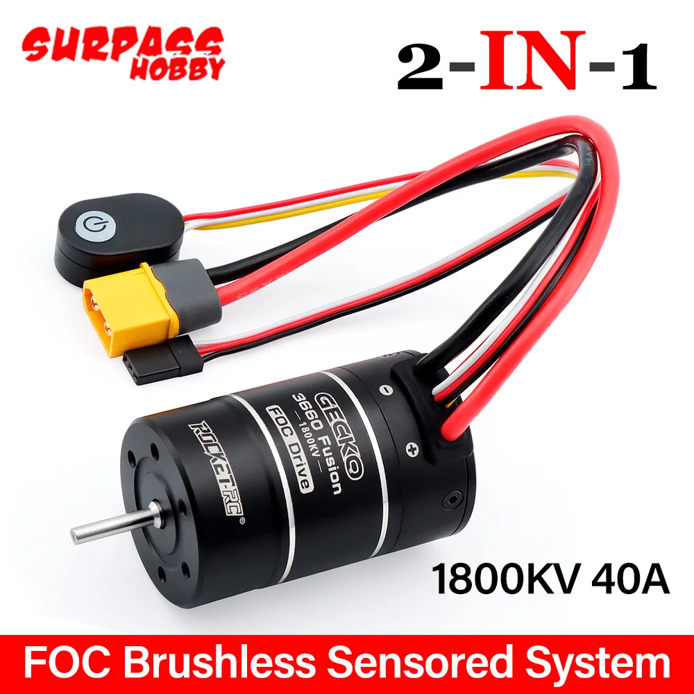 SURPASS HOBBY Brushless Sensored System 2IN1 1800KV Motor 40A ESC 2-3S IP67 For 1/10 Cars
SURPASS HOBBY Brushless Sensored System 2IN1 1800KV Motor 40A ESC 2-3S IP67 For 1/10 Cars