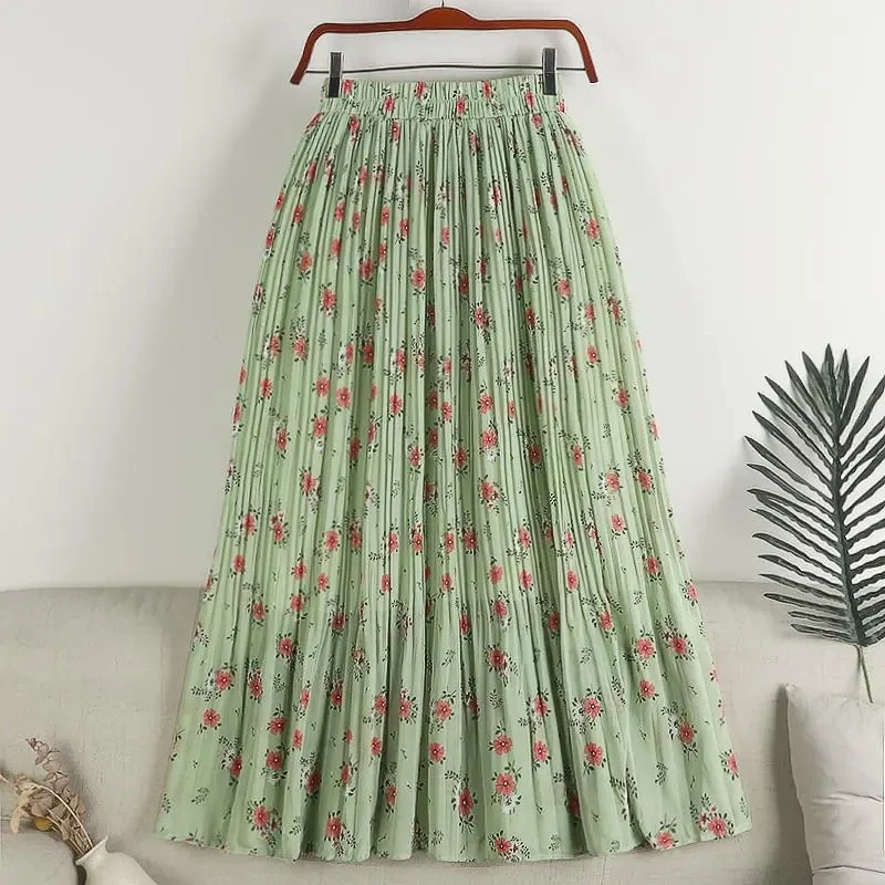 Midi Long Pleated Skirt Women 2024 Summer Korean Fashion Pink Floral A Line High Waist Skirt Female Vintage 2 Layers Long Skirt
Midi Long Pleated Skirt Women 2024 Summer Korean Fashion Pink Floral A Line High Waist Skirt Female Vintage 2 Layers Long Skirt