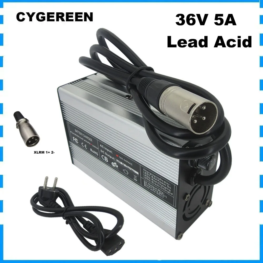 36 Volt 5A Lead Acid Fast Charger 36V 43.2V RV Golf Cart 25AH 30AH Battery Smart Charger 12V*3 Aluminum Case
36 Volt 5A Lead Acid Fast Charger 36V 43.2V RV Golf Cart 25AH 30AH Battery Smart Charger 12V*3 Aluminum Case