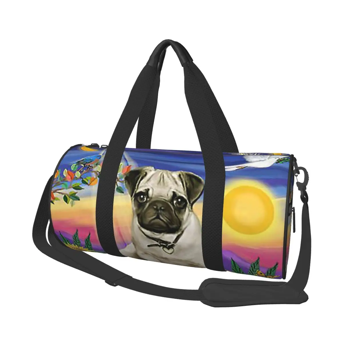 Twilight With A Pug Large Duffle Gym Bag Multi-Functional Duffle Travel Bags Handbags Fitness bag
Twilight With A Pug Large Duffle Gym Bag Multi-Functional Duffle Travel Bags Handbags Fitness bag