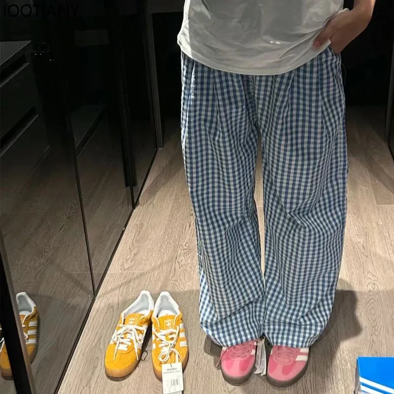 Plaid Women's Casual Pants Harajuku Loose Korean Style Fashion Trousers Loose Summer Wide-leg Pants Slim Straight Walking Pants
Plaid Women's Casual Pants Harajuku Loose Korean Style Fashion Trousers Loose Summer Wide-leg Pants Slim Straight Walking Pants