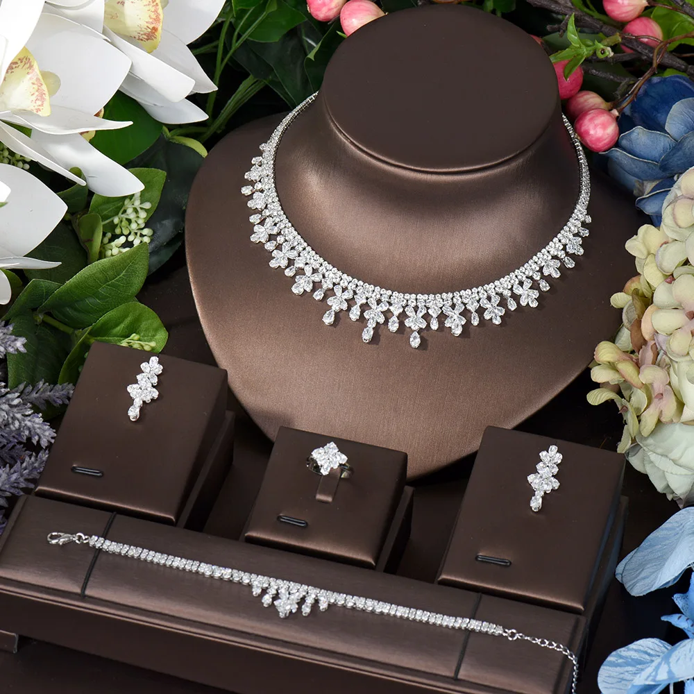 HIBRIDE Classic Design Flower Drop Earring Necklace Sets Jewelry Set For Women Wedding Dress Accessories Bijoux Femme N-1532
HIBRIDE Classic Design Flower Drop Earring Necklace Sets Jewelry Set For Women Wedding Dress Accessories Bijoux Femme N-1532