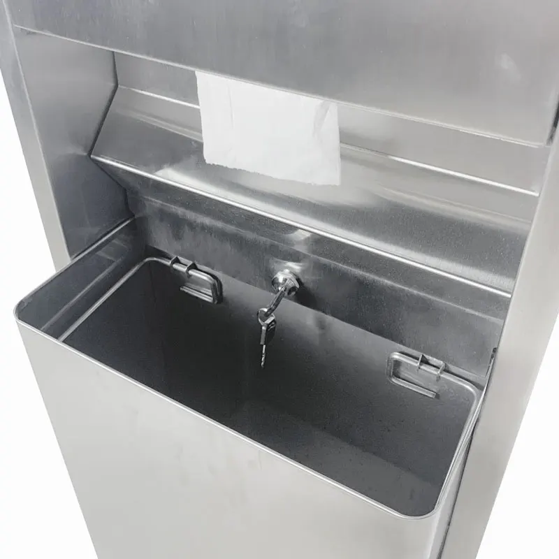 304 stainless steel wall-mounted industrial design station toilet trash can
304 stainless steel wall-mounted industrial design station toilet trash can
