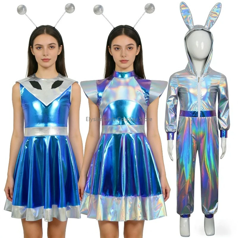 Women AI Silver Astronaut Cosplay Costume Alien Tutu Dress Suit Space Leotards Dress for Halloween Theme Party Boy Girl Dress-up
Women AI Silver Astronaut Cosplay Costume Alien Tutu Dress Suit Space Leotards Dress for Halloween Theme Party Boy Girl Dress-up