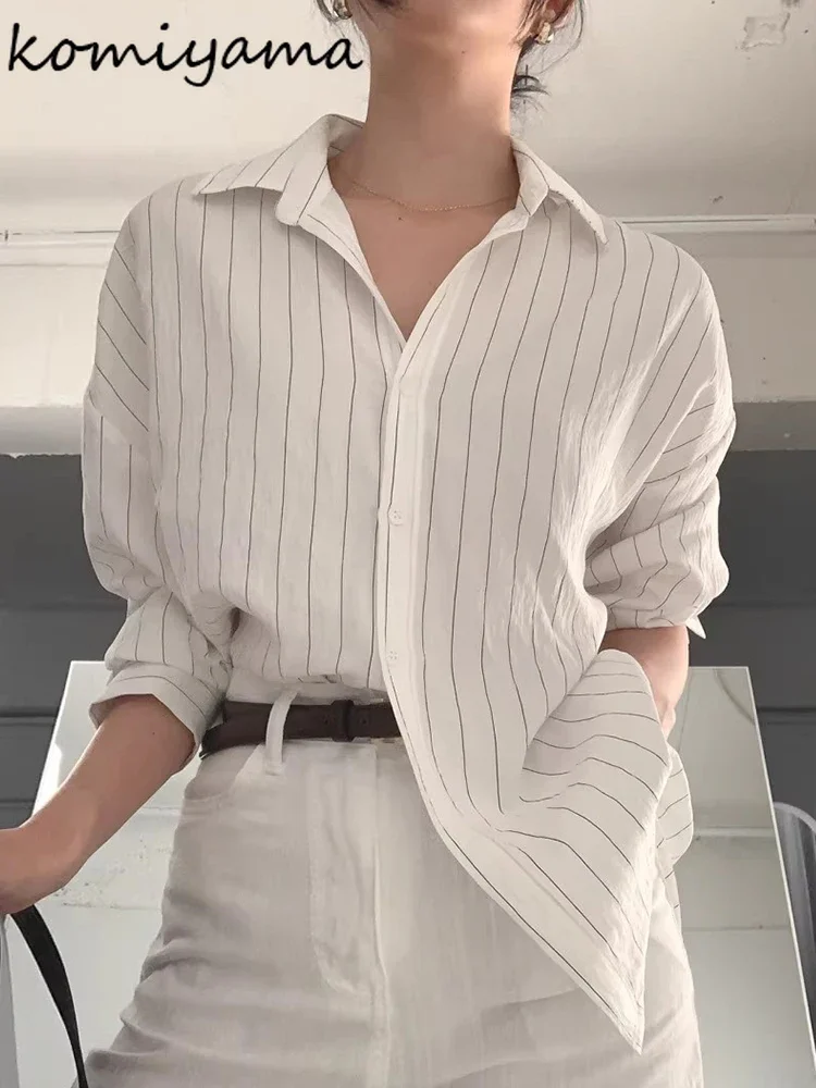Hit Color Stripe Shirts & Blouses Turn Down Collar Blusas Long Sleeve Ropa Mujer Woman 2025 Camisas Single Breasted Blusa
Hit Color Stripe Shirts & Blouses Turn Down Collar Blusas Long Sleeve Ropa Mujer Woman 2025 Camisas Single Breasted Blusa