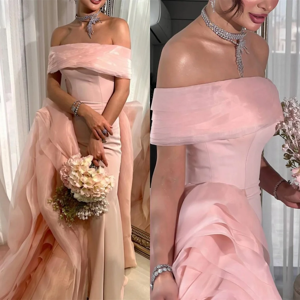 Customized High Quality Pink Jersey Evening Dress Exquisite Strapless Off the Shoulder Short Sleeves Special Occasion Gowns
Customized High Quality Pink Jersey Evening Dress Exquisite Strapless Off the Shoulder Short Sleeves Special Occasion Gowns