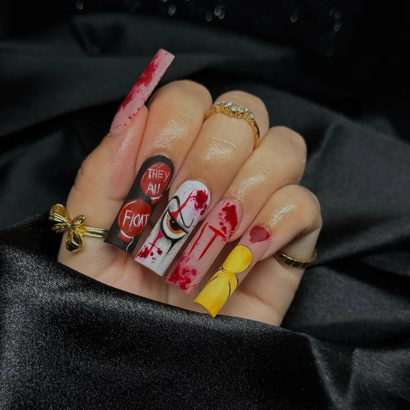 24Pcs Fake Nails Blood-Red Eyes Frosted Long T-Shirts Halloween Bloodstain Horror Press-On Nails—Perfect Gifts for Girls
24Pcs Fake Nails Blood-Red Eyes Frosted Long T-Shirts Halloween Bloodstain Horror Press-On Nails—Perfect Gifts for Girls