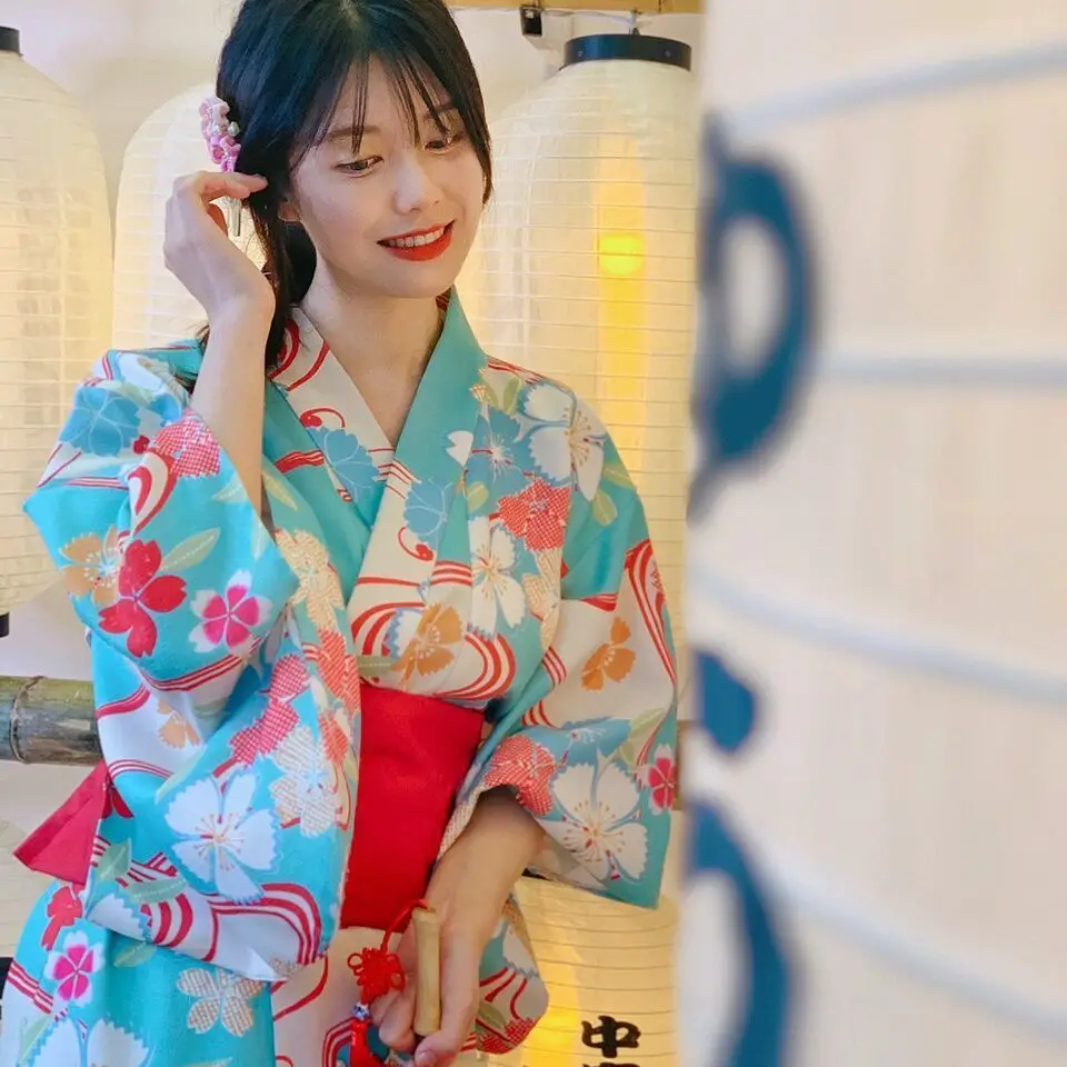 Kimono Women's Formal Dress Traditional Photo God Girl Theme Japanese Style Improved Outdoor Photography Cyan Halloween Costume
Kimono Women's Formal Dress Traditional Photo God Girl Theme Japanese Style Improved Outdoor Photography Cyan Halloween Costume