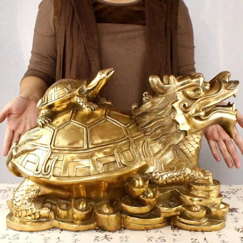 Copper dragon turtle ornament child and mother turtle feng shui home metal handicrafts extra large length 50 cm
Copper dragon turtle ornament child and mother turtle feng shui home metal handicrafts extra large length 50 cm