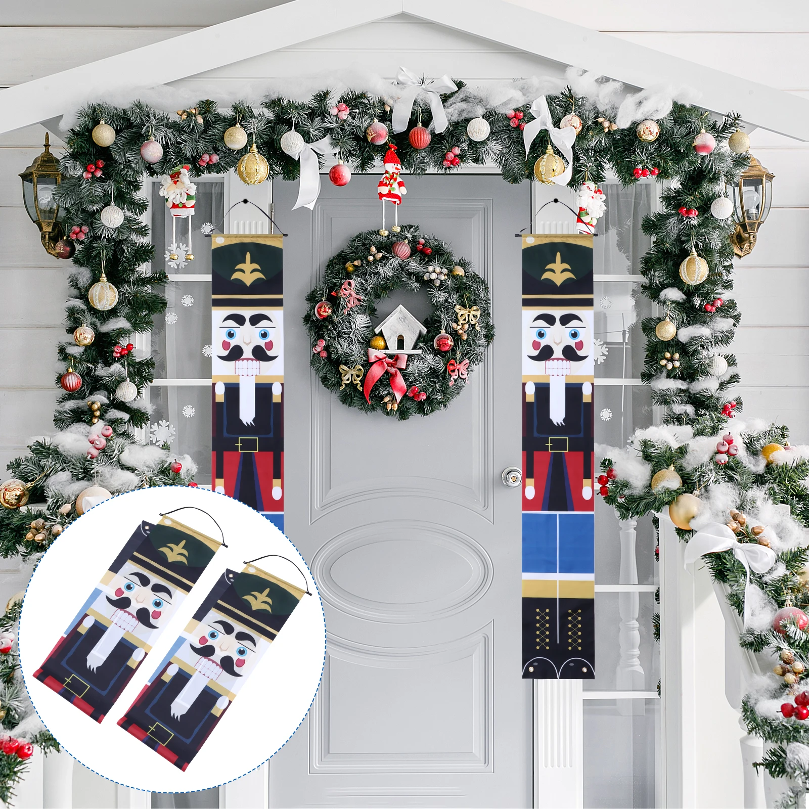 Walnut Soldier Couplet Xmas Hanging Nutcracker Door Banner LED Front Porch Decoration Polyester Adorable Christmas Decorations
Walnut Soldier Couplet Xmas Hanging Nutcracker Door Banner LED Front Porch Decoration Polyester Adorable Christmas Decorations