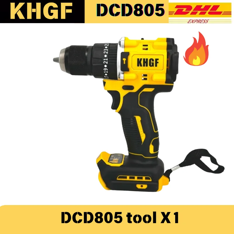 Аккумуляторная бесщеточная ударная дрель-шуруповерт KHGF 20В DCD805
Аккумуляторная бесщеточная ударная дрель-шуруповерт KHGF 20В DCD805