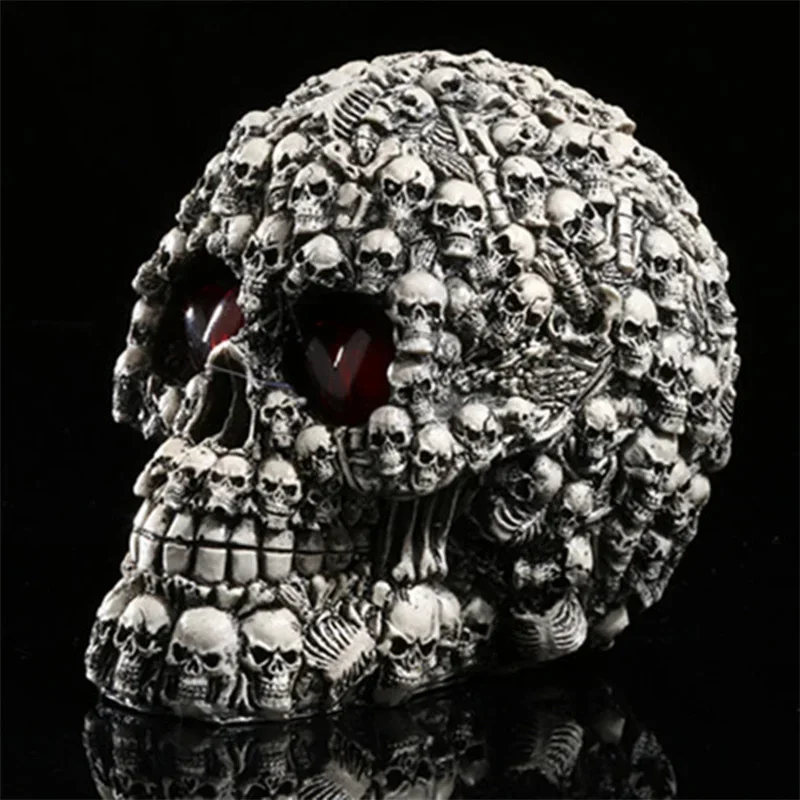 Handmade LED Eyes Resin Skull Skeleton Head Statues Demon Skull Figurines Sculpture Home Decoration Craft Halloween Decor Gift
Handmade LED Eyes Resin Skull Skeleton Head Statues Demon Skull Figurines Sculpture Home Decoration Craft Halloween Decor Gift