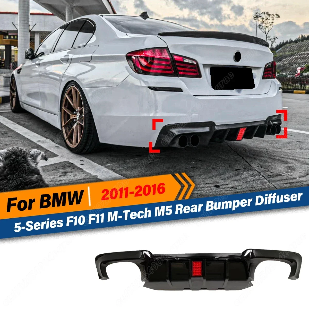 For BMW F10 F18 5 Series M-Sport M5 2011 2012 2013 2014 2015 2016 Rear Bumper Diffuser Lip Spoiler Splitter Accessories Body Kit
For BMW F10 F18 5 Series M-Sport M5 2011 2012 2013 2014 2015 2016 Rear Bumper Diffuser Lip Spoiler Splitter Accessories Body Kit