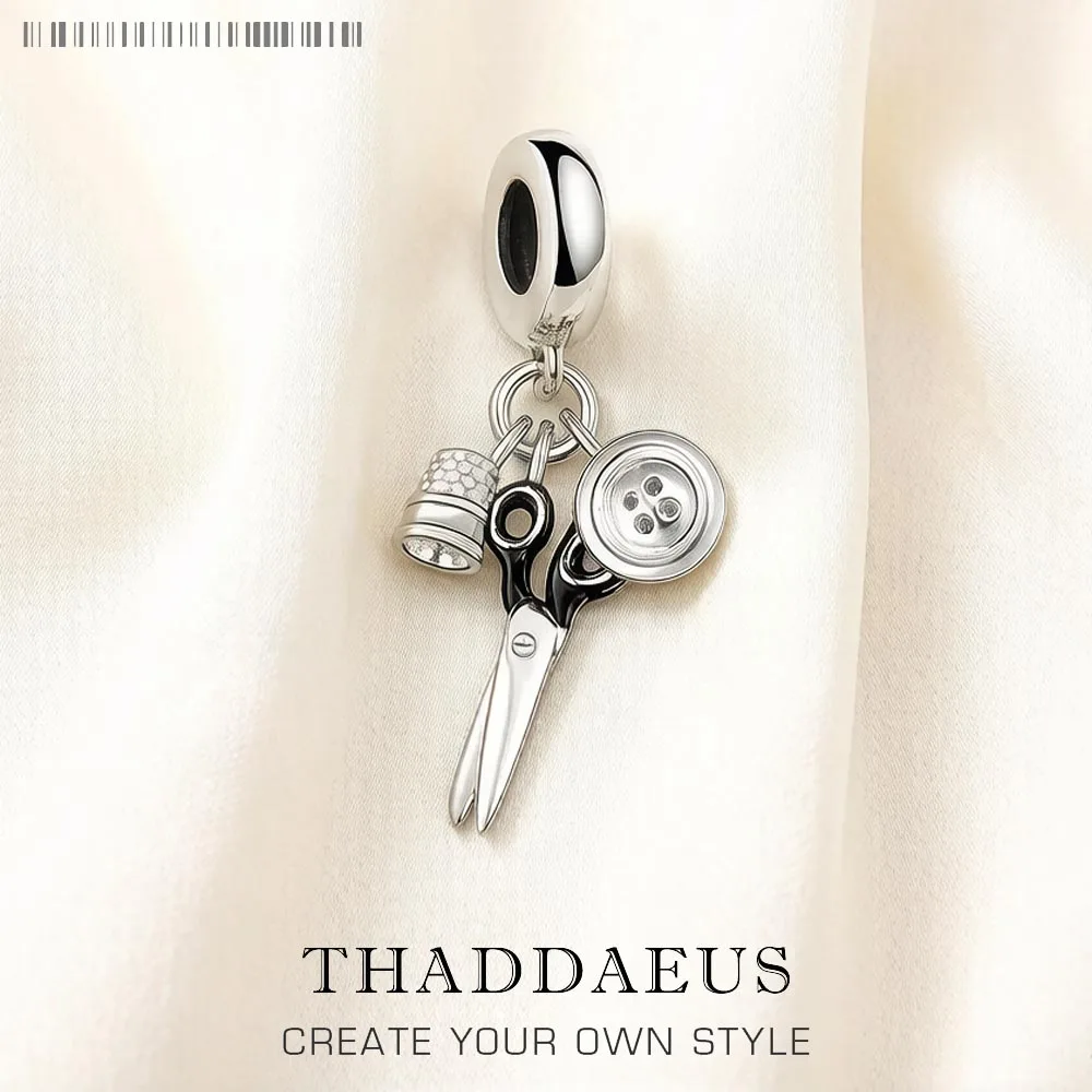 Thimble Scissors Button Pendant 925 Sterling Silver Dangle Charm Women Men New Fine Jewelry
Thimble Scissors Button Pendant 925 Sterling Silver Dangle Charm Women Men New Fine Jewelry