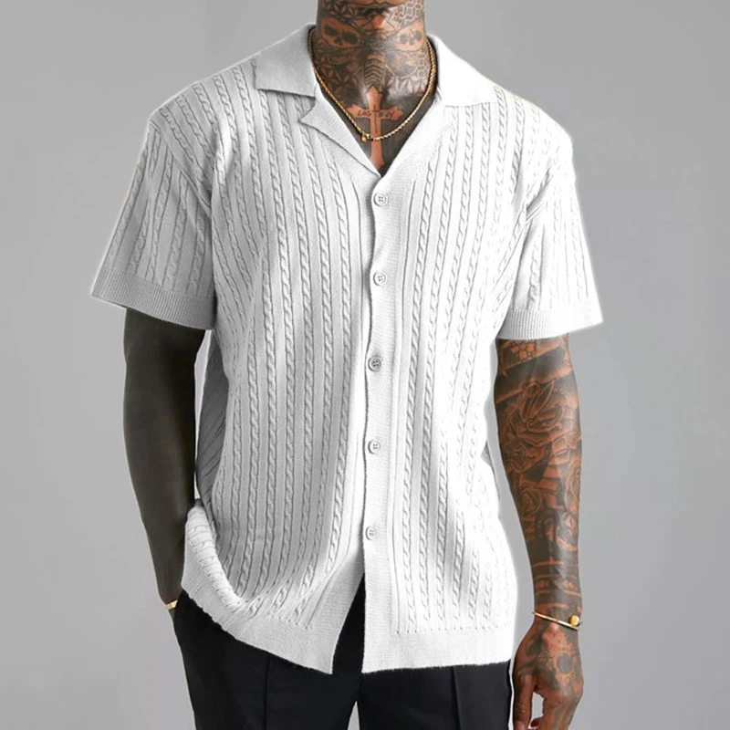 TRSYPHXM 2025 new European and American men's knitted button short sleeved shirt, summer men's breathable short sleeved shirt
TRSYPHXM 2025 new European and American men's knitted button short sleeved shirt, summer men's breathable short sleeved shirt
