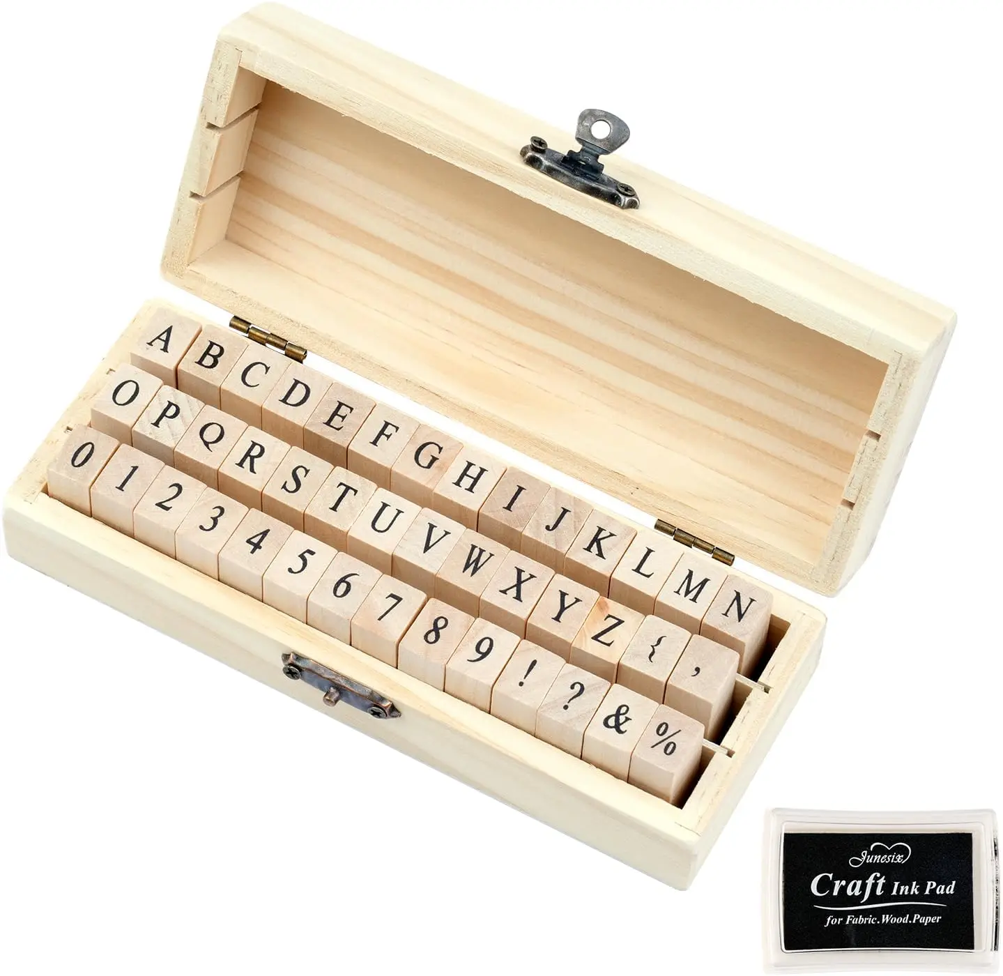 42 Pcs Letter Stamps, Rubber Alphabet Stamps, Wooden Number Symbol Set for DIY Crafting, Scrapbooking, Card Making
42 Pcs Letter Stamps, Rubber Alphabet Stamps, Wooden Number Symbol Set for DIY Crafting, Scrapbooking, Card Making