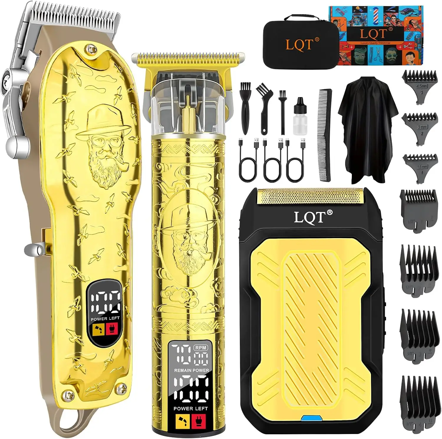 Torvani Store Professional Hair Clipper Set for Men Electric Shaver Razor Cordless Hair Cutting Barber Clippers Beard Trimmer Men’s Grooming Kit Gifts for him (Gold)
Torvani Store Professional Hair Clipper Set for Men Electric Shaver Razor Cordless Hair Cutting Barber Clippers Beard Trimmer Men’s Grooming Kit Gifts for him (Gold)