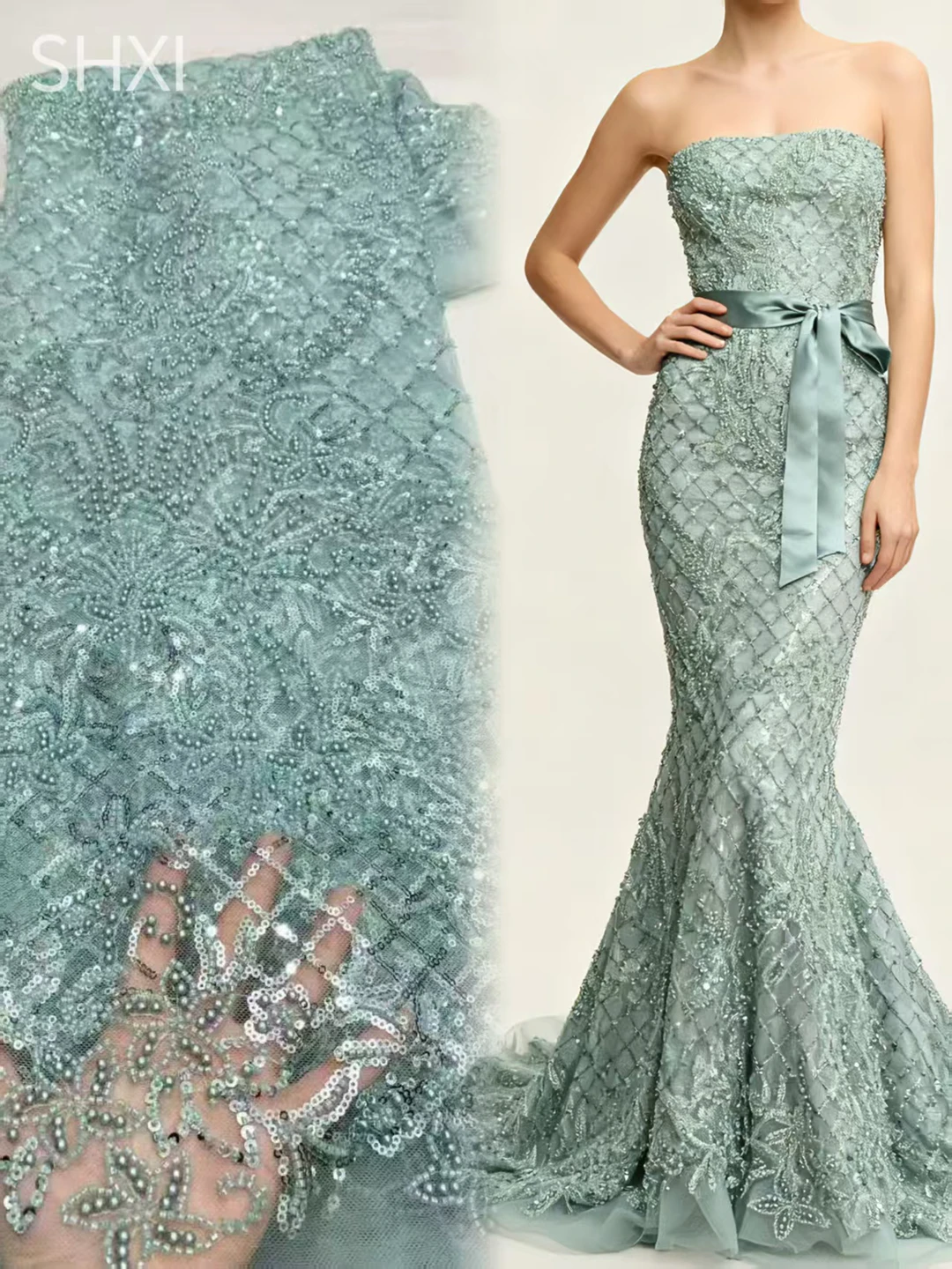 Hot Sale African Beaded Lace Fabric 2026 France Elegant Sequin Tulle Lace Nigeria Mesh Tulle Lace Fabric for Wedding Dresses
Hot Sale African Beaded Lace Fabric 2026 France Elegant Sequin Tulle Lace Nigeria Mesh Tulle Lace Fabric for Wedding Dresses