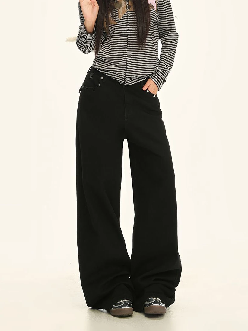 Y2K Black Jeans for Women Korean Fashion Streetwear High Waist Wide Leg Denim Pants Female Baggy Straight Trouser
Y2K Black Jeans for Women Korean Fashion Streetwear High Waist Wide Leg Denim Pants Female Baggy Straight Trouser