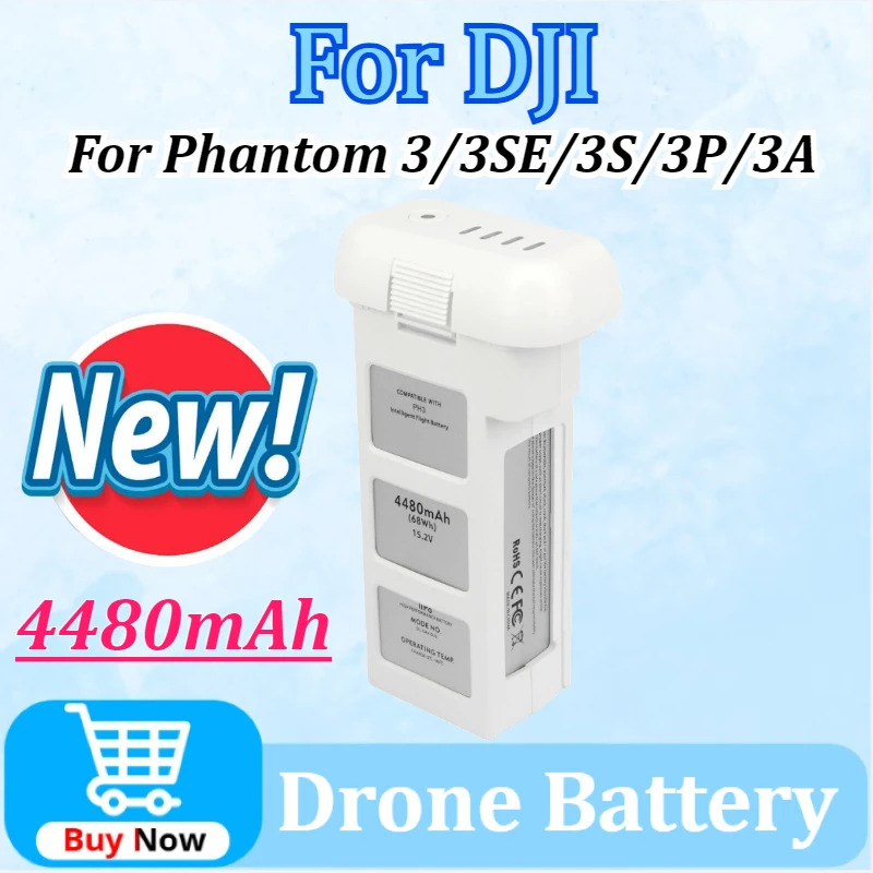 15.2V 4480mAh 68Wh Drone Battery for DJI Phantom 3 Professional/Standard/Advanced 3SE 3S 3P 3A Intelligent Flight Drone Battery
15.2V 4480mAh 68Wh Drone Battery for DJI Phantom 3 Professional/Standard/Advanced 3SE 3S 3P 3A Intelligent Flight Drone Battery