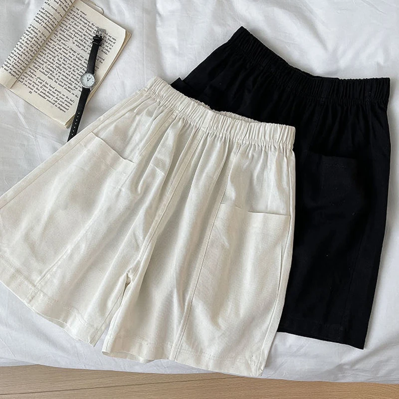 Casual Cotton Shorts Women Summer Fashion Black High Waist Cargo Shorts Korean All Match Simple Pocket Wide Leg Shorts Female
Casual Cotton Shorts Women Summer Fashion Black High Waist Cargo Shorts Korean All Match Simple Pocket Wide Leg Shorts Female