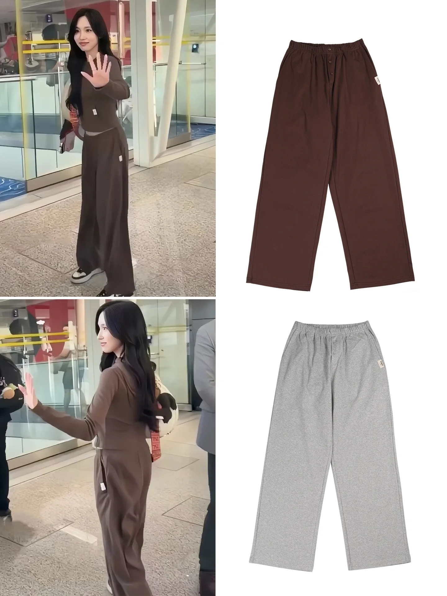 Casual Straight Leg Pants Women's Slim Fit Elastic Waist Wide Leg Long Pants Button Decorative Cotton Trousers
Casual Straight Leg Pants Women's Slim Fit Elastic Waist Wide Leg Long Pants Button Decorative Cotton Trousers