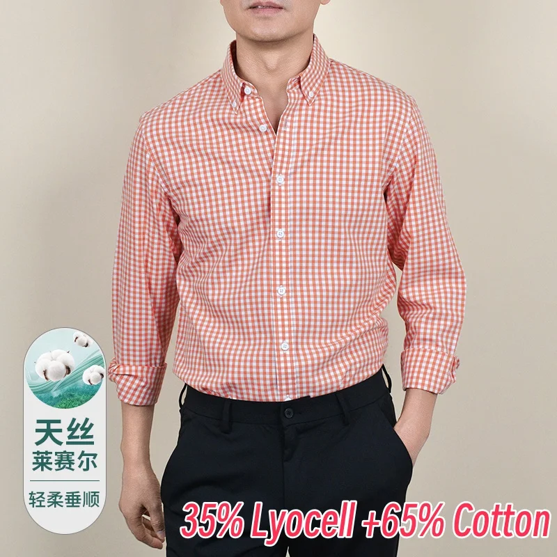 35% Lyocell Men Business Clothes 2025 Spring Fashion Plaid Dress Shirts 65% Cotton Male Formal Long Sleeve Shirt
35% Lyocell Men Business Clothes 2025 Spring Fashion Plaid Dress Shirts 65% Cotton Male Formal Long Sleeve Shirt