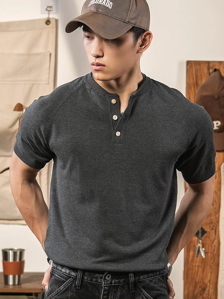 American Retro Knitted Henry Collar T-irt Men's Heavyweight ort Sve Fitn Casual Faion Urban Sle Breathable Summ...
American Retro Knitted Henry Collar T-irt Men's Heavyweight ort Sve Fitn Casual Faion Urban Sle Breathable Summ...