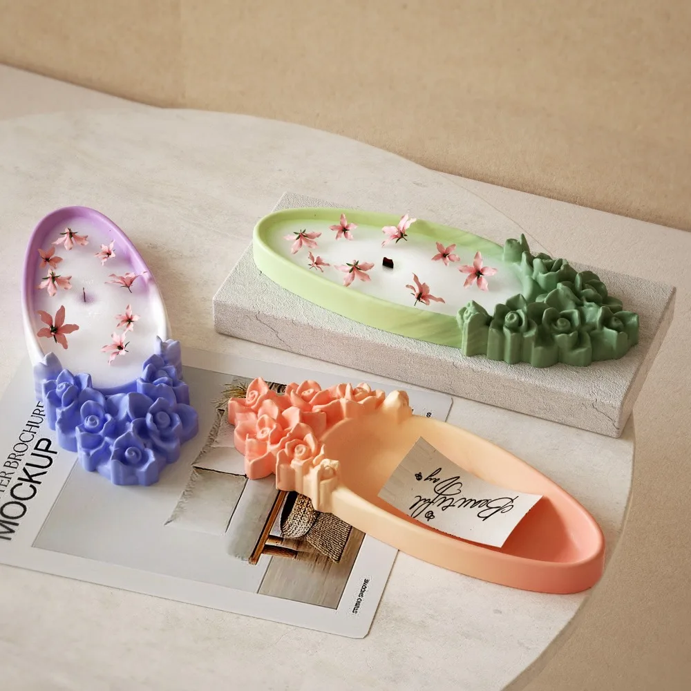 Oval Rose Flower Tray Silicone Mold DIY Crafts Handmade Candle Container Mold Embossed Storage Dish Plate Mold Party Favors
Oval Rose Flower Tray Silicone Mold DIY Crafts Handmade Candle Container Mold Embossed Storage Dish Plate Mold Party Favors