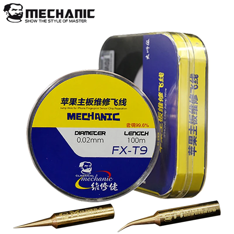 【MECHANIC】 FX-T9 100M Обслуживание материнской платы телефона Fly line PCB Board Ремонт соединительного провода 0,02 мм Наконечник паяльника из чистой меди
【MECHANIC】 FX-T9 100M Обслуживание материнской платы телефона Fly line PCB Board Ремонт соединительного провода 0,02 мм Наконечник паяльника из чистой меди