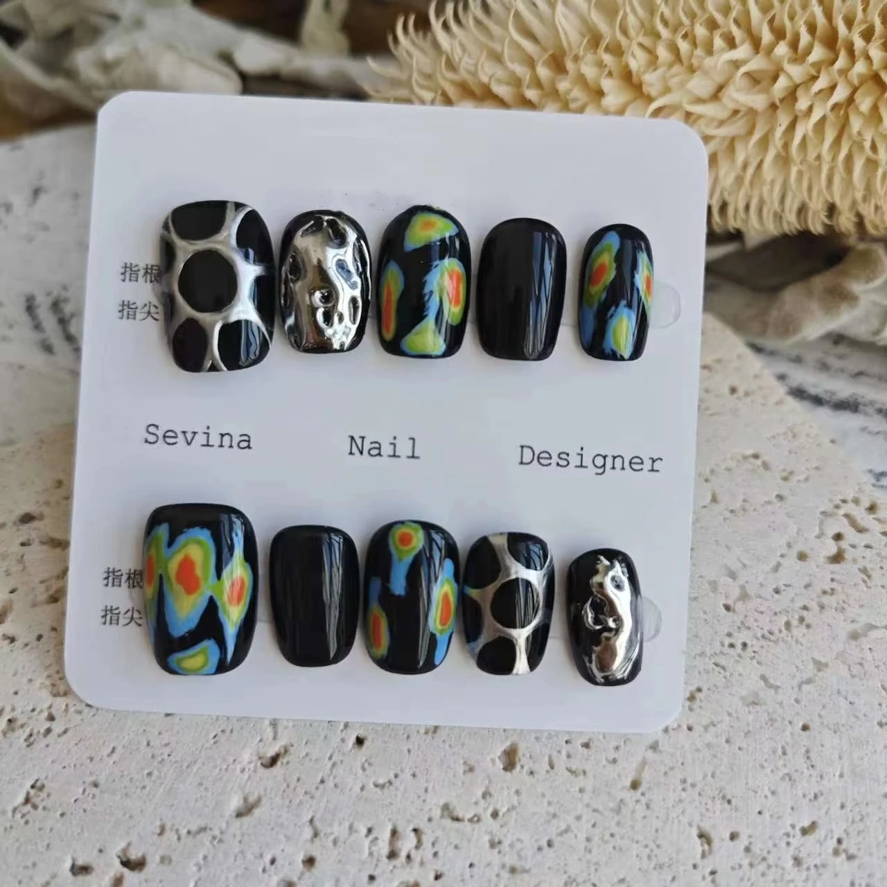 Black sweet cool cyber press-on nails, hand-painted false nails, artist imitation nails, reusable high-quality nails.
Black sweet cool cyber press-on nails, hand-painted false nails, artist imitation nails, reusable high-quality nails.