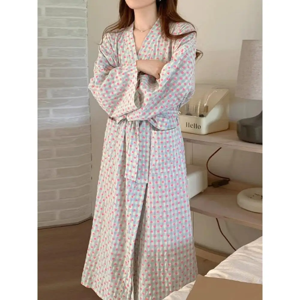 Pure Cotton Long Sleeve Bathrobe Women's Autumn Season Quick Dry Absorbent Wrap Style Towel Comfortable Home Wear Robe
Pure Cotton Long Sleeve Bathrobe Women's Autumn Season Quick Dry Absorbent Wrap Style Towel Comfortable Home Wear Robe