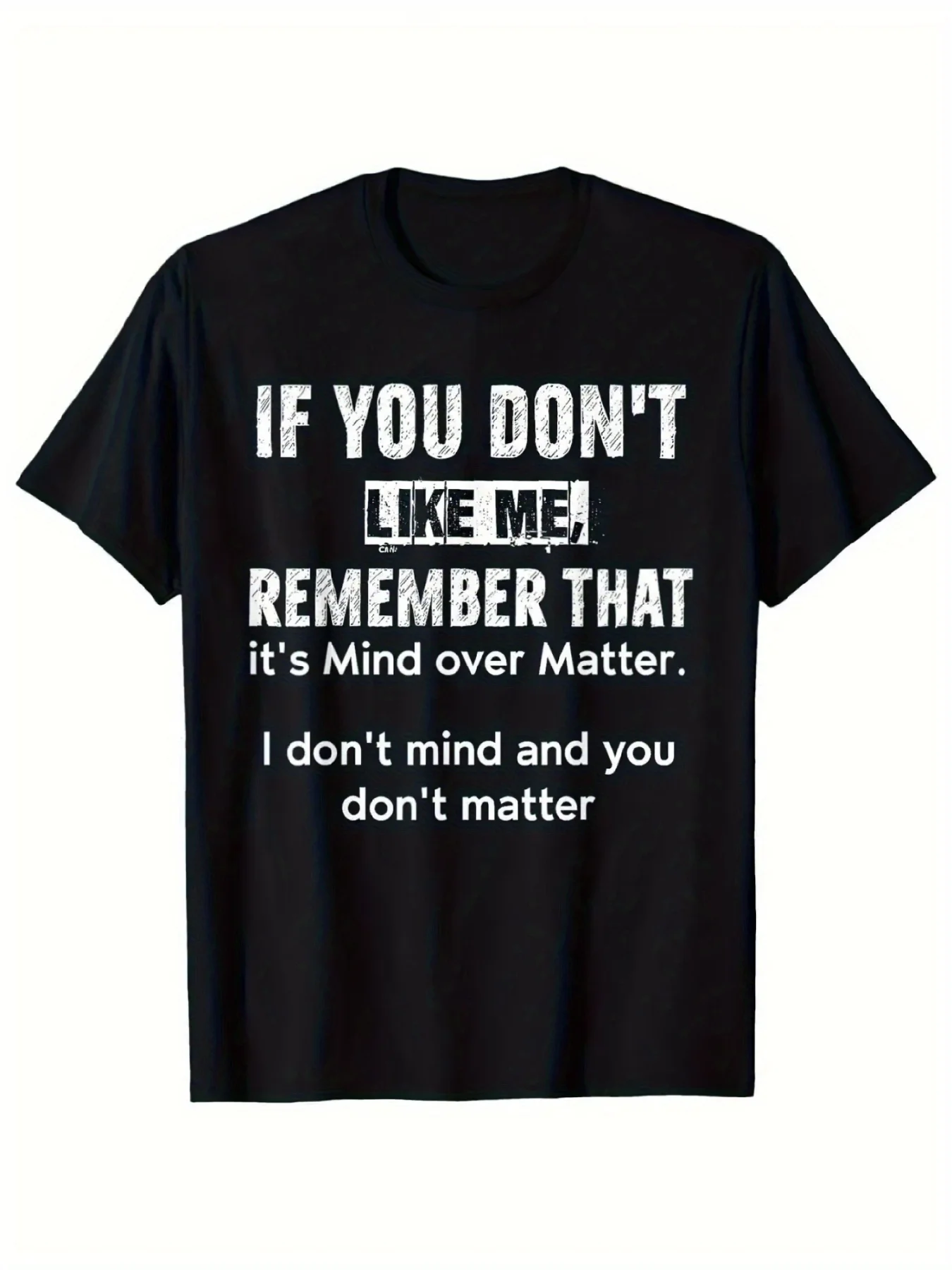 Mind Over Matter cotton round neck pattern retro neutral short sleeved fun T-shirt, comfortable pure cotton fashionable T-shirt
Mind Over Matter cotton round neck pattern retro neutral short sleeved fun T-shirt, comfortable pure cotton fashionable T-shirt