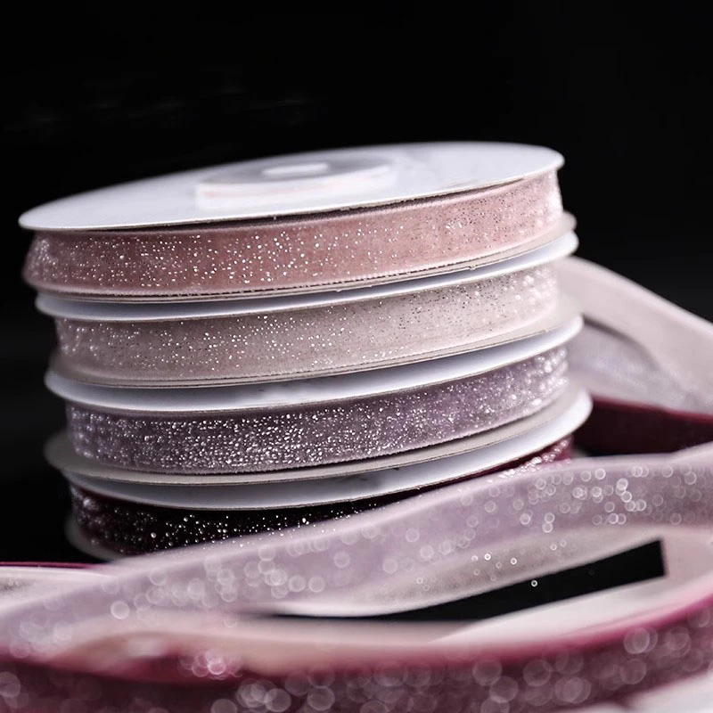 New 10mm Star Sand Velvet Single-Sided Velvet Glitter Velvet Ribbon Dinner Gift Decoration bow Hair Accessories Ribbon
New 10mm Star Sand Velvet Single-Sided Velvet Glitter Velvet Ribbon Dinner Gift Decoration bow Hair Accessories Ribbon