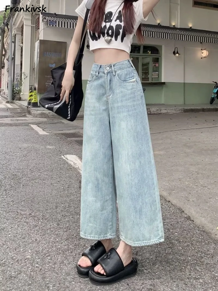 Women Jeans Baggy Wide Leg Retro Washed High Waist Ankle-length Stretchy Breathable Ladies Leisure All-match Aesthetic Japanese
Women Jeans Baggy Wide Leg Retro Washed High Waist Ankle-length Stretchy Breathable Ladies Leisure All-match Aesthetic Japanese