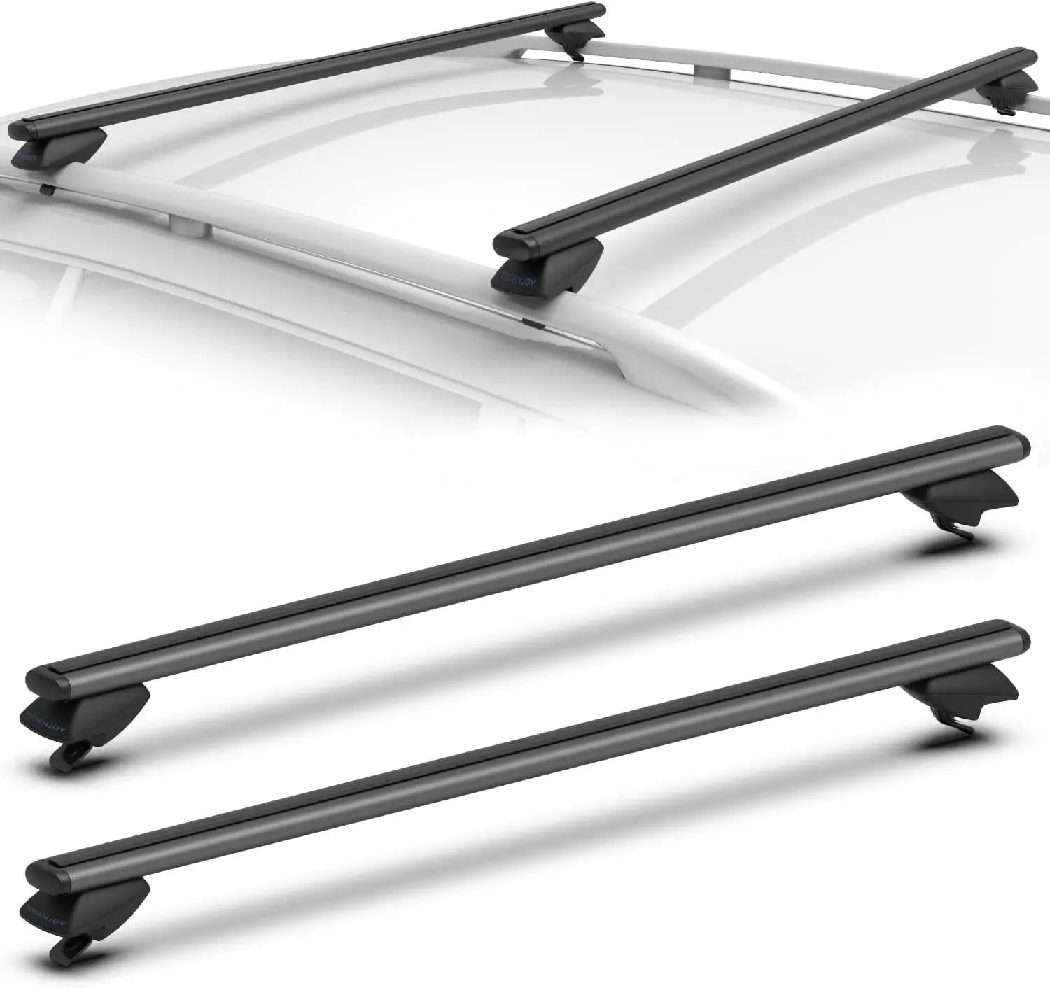 47 Inch Aluminum Roof Rack Cross Bars for Raised Side Rails, Adjustable Cargo Bars Hold 165 LBS, Black
47 Inch Aluminum Roof Rack Cross Bars for Raised Side Rails, Adjustable Cargo Bars Hold 165 LBS, Black