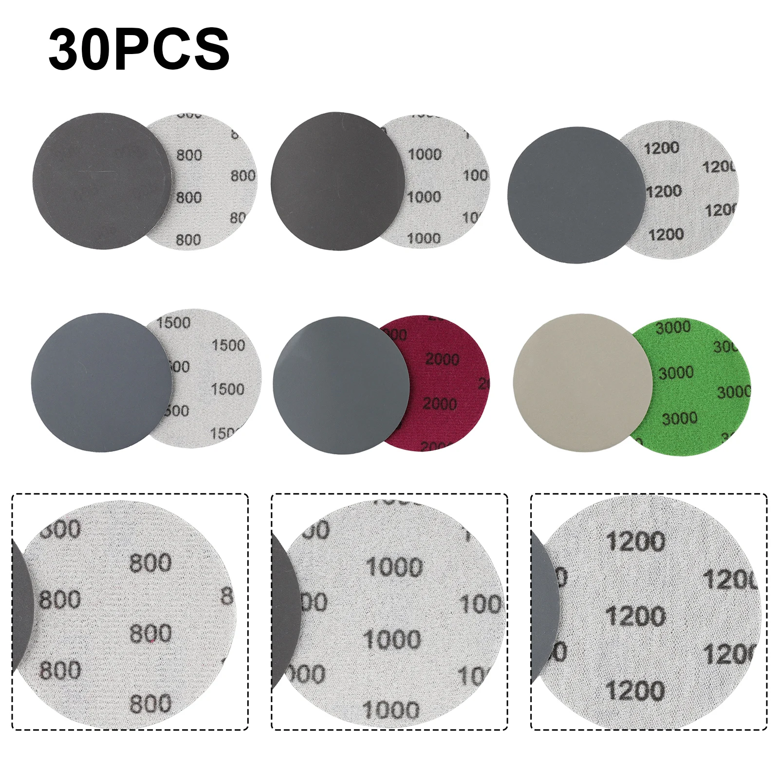 30pcs 3Inch 75mm Hook&Loop Wet/Dry 800 1000 1200 1500 2000 3000 Grit Sanding Discs New Upgraded Disc Water Matte Paper
30pcs 3Inch 75mm Hook&Loop Wet/Dry 800 1000 1200 1500 2000 3000 Grit Sanding Discs New Upgraded Disc Water Matte Paper