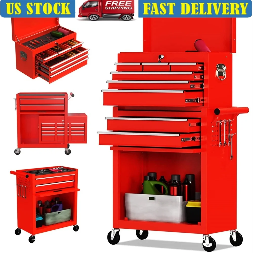 2in1 Rolling Tool Chest 8 Drawer Garage Storage Cabinet Tool Box On Wheels Heavy Duty Organizer Tool Storage
2in1 Rolling Tool Chest 8 Drawer Garage Storage Cabinet Tool Box On Wheels Heavy Duty Organizer Tool Storage