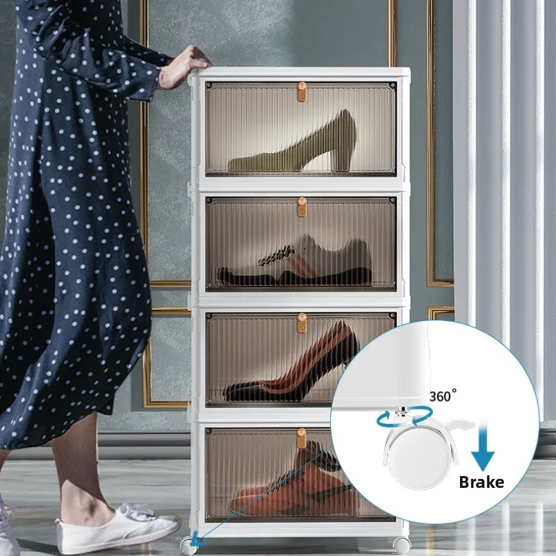 Transparent folding shoe box storage box installation-free artifact shoe rack dust-proof dormitory assembly plastic simple shoe
Transparent folding shoe box storage box installation-free artifact shoe rack dust-proof dormitory assembly plastic simple shoe