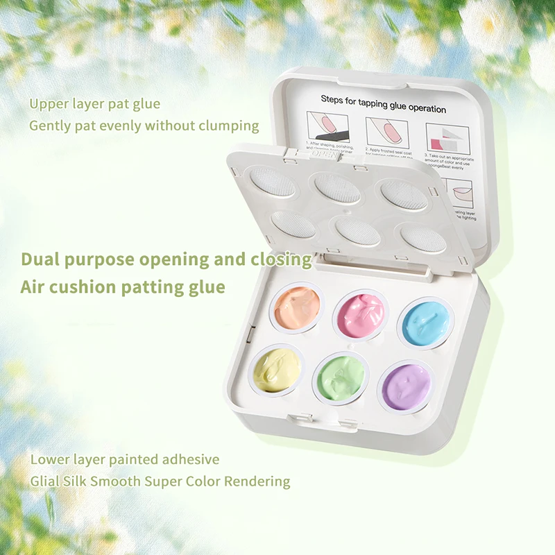 6‑Color UV Soak‑Off Gel Nail Polish Set, Air Cushion Pat Gel for Blooming Gradient Nail Art Painting
6‑Color UV Soak‑Off Gel Nail Polish Set, Air Cushion Pat Gel for Blooming Gradient Nail Art Painting
