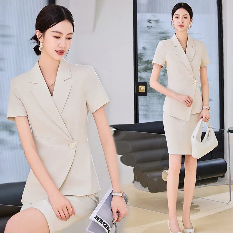 High-End Professional Suit for Women, Summer Thin Elegant Formal Wear, Hotel Manager Workwear, Short-Sleeve Blazer Dress for Sum
High-End Professional Suit for Women, Summer Thin Elegant Formal Wear, Hotel Manager Workwear, Short-Sleeve Blazer Dress for Sum