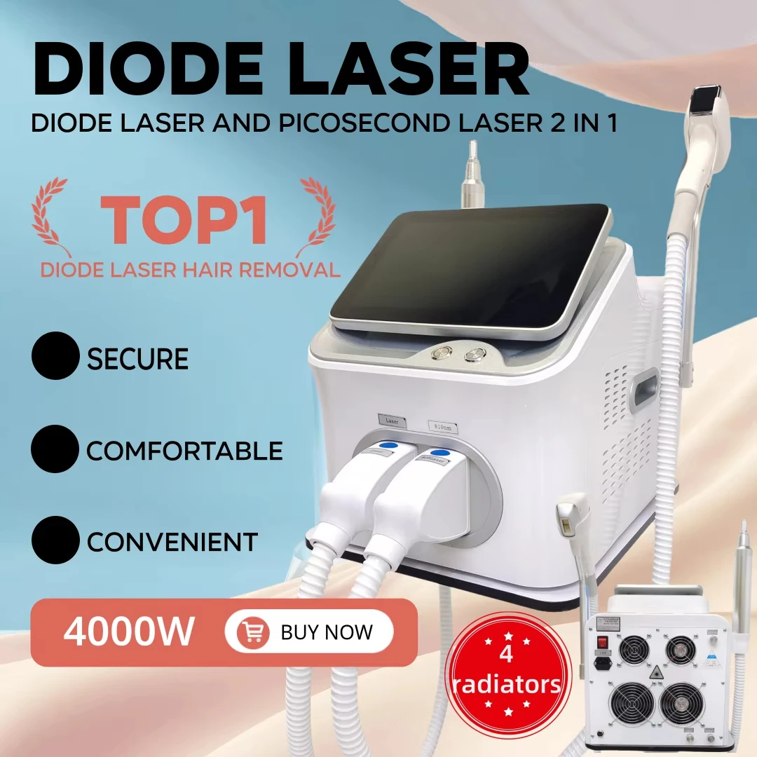 2-in-1 Laser Technology Cooling System PICO Laser Hair Removal & Tattoo Removal Machine 755nm 808nm 940nm 1064nm
2-in-1 Laser Technology Cooling System PICO Laser Hair Removal & Tattoo Removal Machine 755nm 808nm 940nm 1064nm