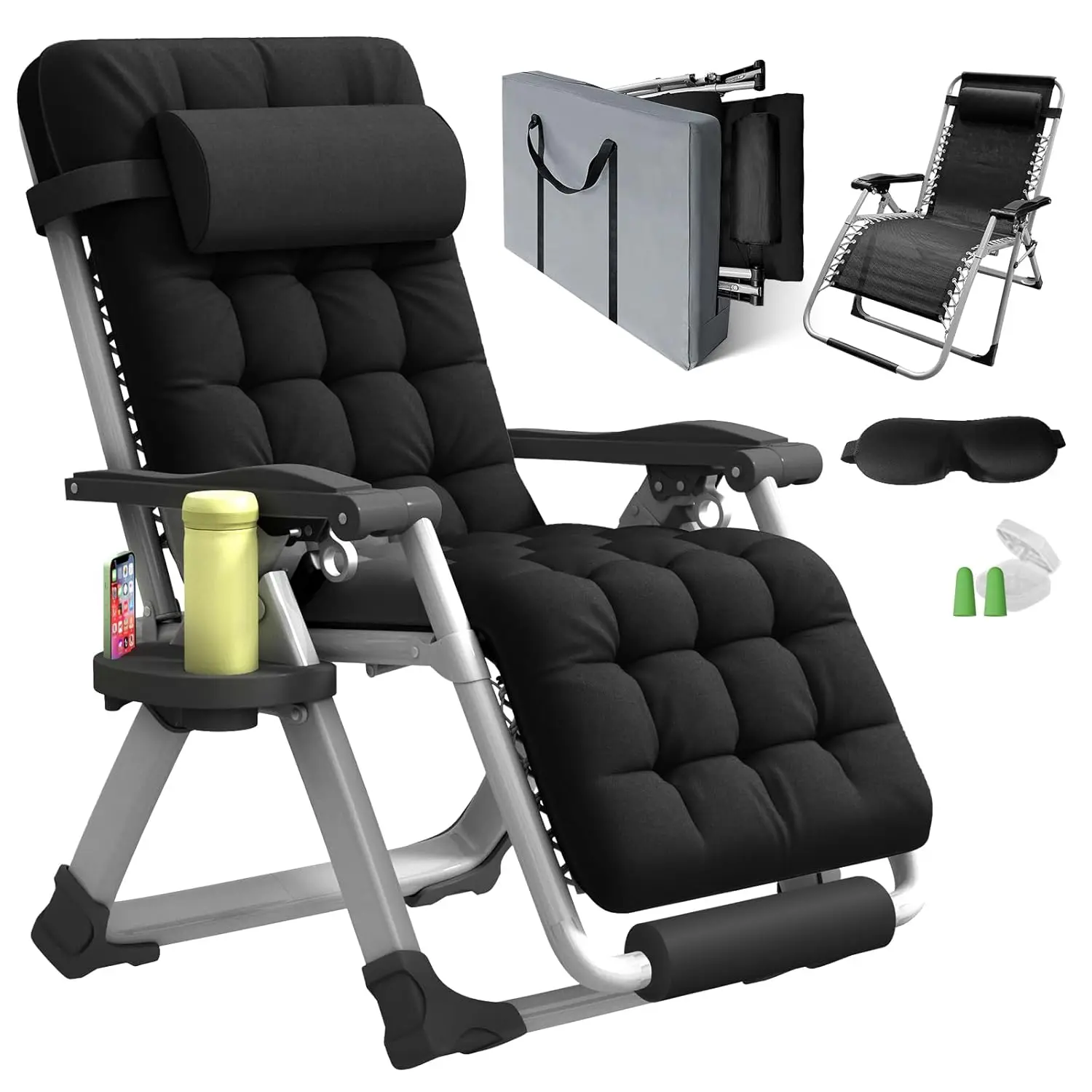 Oversized Zero Gravity Chair XL, 29In Padded Lounge Recliner Camping Chair with Removable Cushion, Adjustable, Customized
Oversized Zero Gravity Chair XL, 29In Padded Lounge Recliner Camping Chair with Removable Cushion, Adjustable, Customized