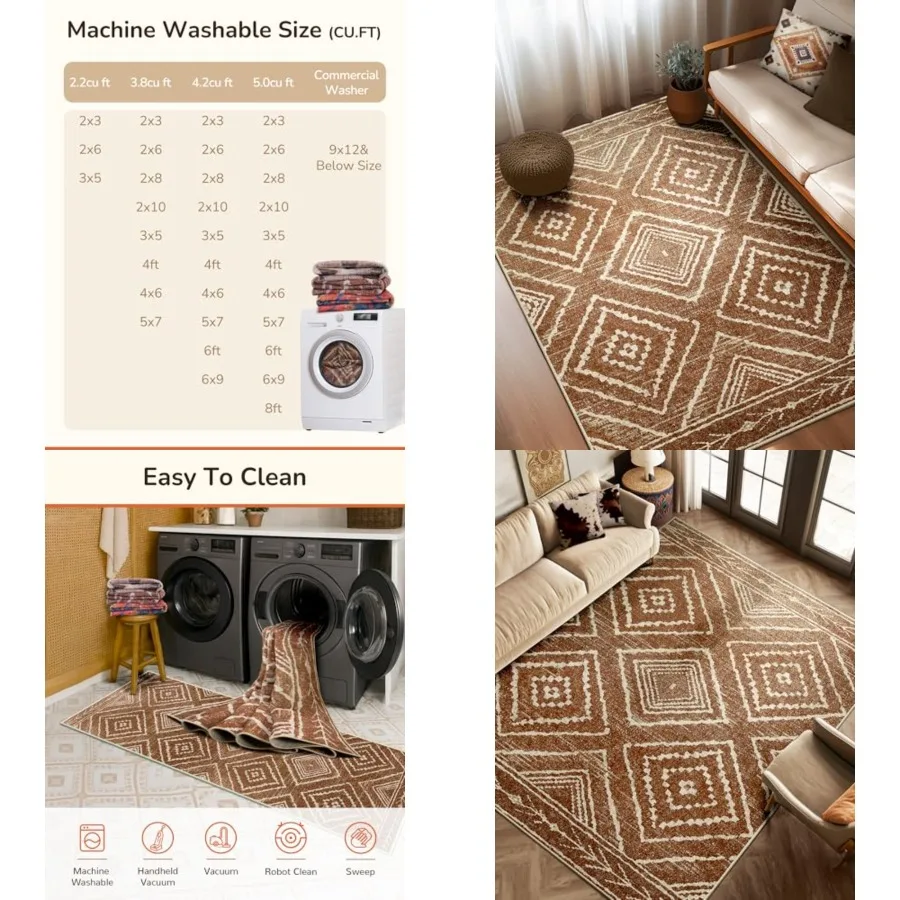 Area Rug 5x7 Rug Machine Washable Non-Slip Low Pile Print Pattern Western Rug for Living Room Bedroom Entryway Tribal Series
Area Rug 5x7 Rug Machine Washable Non-Slip Low Pile Print Pattern Western Rug for Living Room Bedroom Entryway Tribal Series