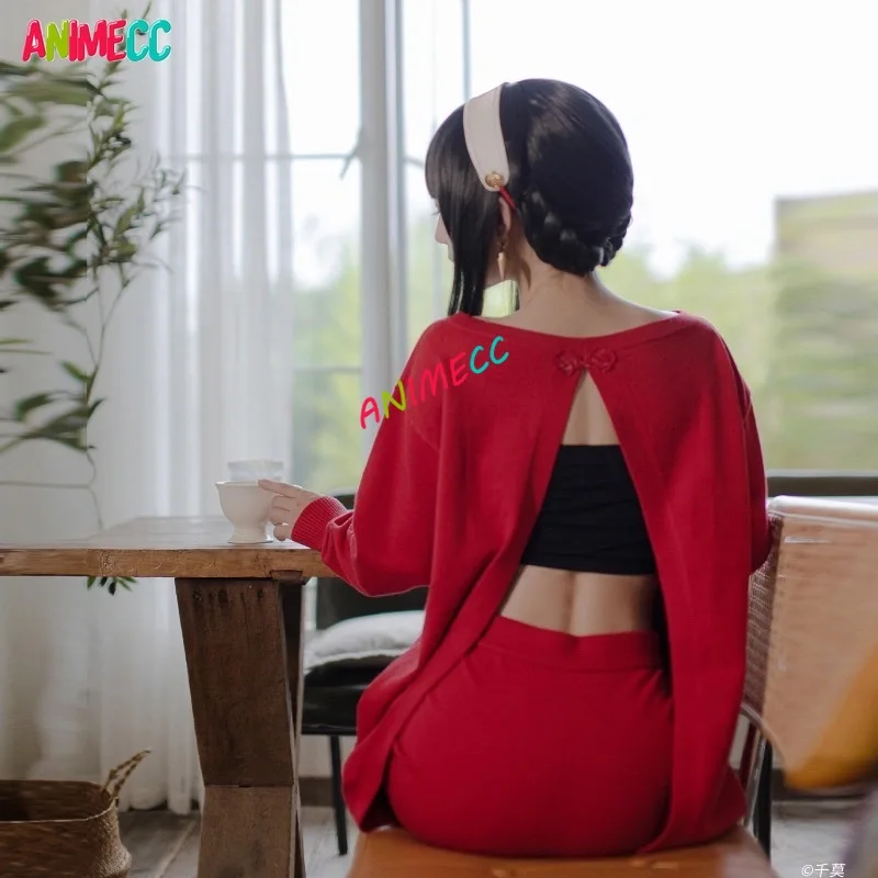 ANIMECC in Stock Yor Forger Cosplay Costume Wig Anime Red Sweater Dress Wig Hairpin Earring Socks Halloween Party for Women
ANIMECC in Stock Yor Forger Cosplay Costume Wig Anime Red Sweater Dress Wig Hairpin Earring Socks Halloween Party for Women