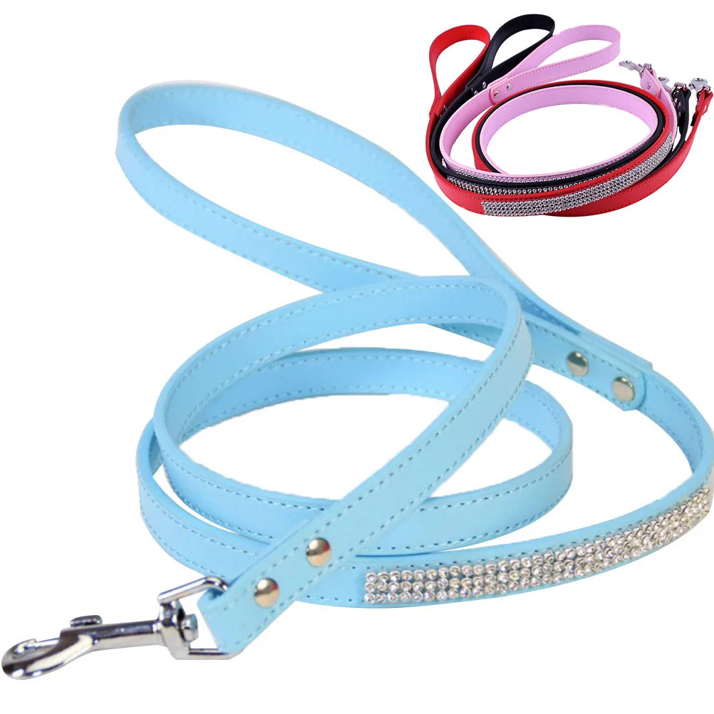 Comfortable PU Dog Leash with Sparkly Rhinestones Blue for Small Dogs Walking Training Pet Leads Dog Leash
Comfortable PU Dog Leash with Sparkly Rhinestones Blue for Small Dogs Walking Training Pet Leads Dog Leash