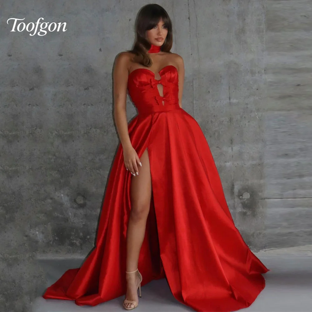 Toofgon A Line Red Long Prom Dresses Customized Corset Back Leg Slit Sweep Train Women Formal Party Evening Gowns 2025
Toofgon A Line Red Long Prom Dresses Customized Corset Back Leg Slit Sweep Train Women Formal Party Evening Gowns 2025