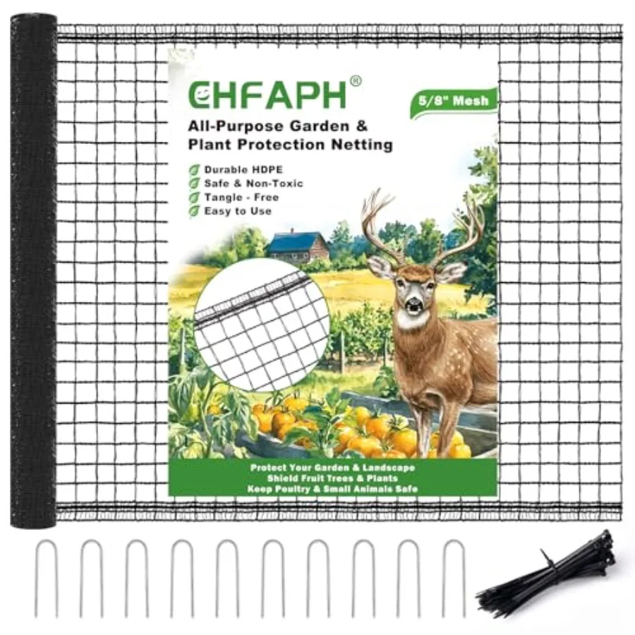 Deer Fence for Garden 7Feet x 50Feet, Plastic Mesh Deer Fence Netting with Pre-Strung Reinforced Edge, Reusable Temporary Fence
Deer Fence for Garden 7Feet x 50Feet, Plastic Mesh Deer Fence Netting with Pre-Strung Reinforced Edge, Reusable Temporary Fence