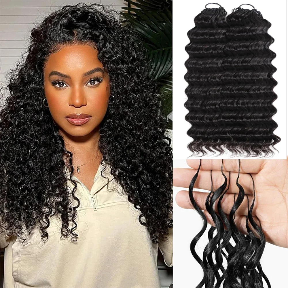 12A Deep Wave Crochet Human Hair Bundles Invisible Deep Curly Knotless Pre-Separated Feather Crochet Hair Extensions for Boho
12A Deep Wave Crochet Human Hair Bundles Invisible Deep Curly Knotless Pre-Separated Feather Crochet Hair Extensions for Boho