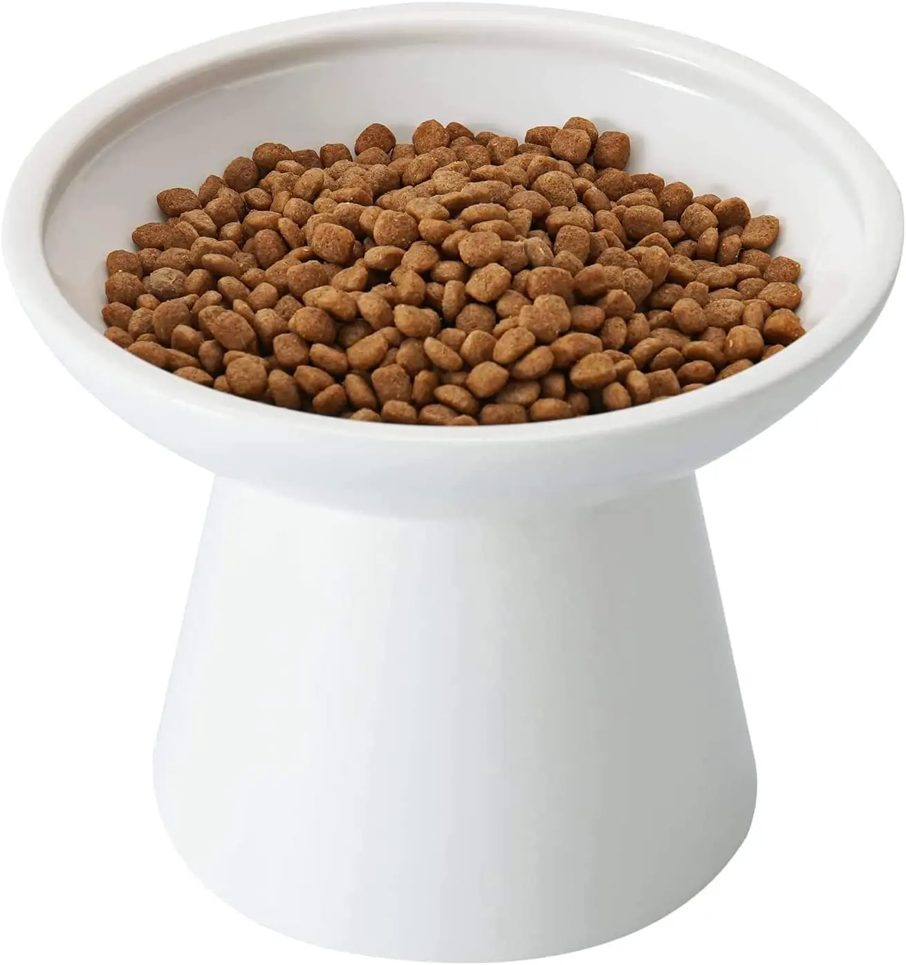 Extra Wide Elevated Ceramic Cat Bowl - 6.2" Shallow Dish for Whisker Fatigue Relief, 5" Height, Lead & Cadmium Free, Durable Raised Cat Food Bowls, White
Extra Wide Elevated Ceramic Cat Bowl - 6.2" Shallow Dish for Whisker Fatigue Relief, 5" Height, Lead & Cadmium Free, Durable Raised Cat Food Bowls, White